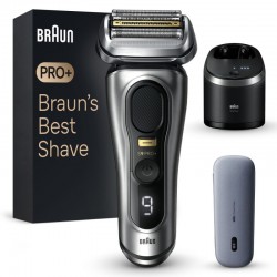Braun Series 9 Pro+ 9577cc skuveklis, ar tīrīšanas un uzlādes staciju + uzlādes futrāli