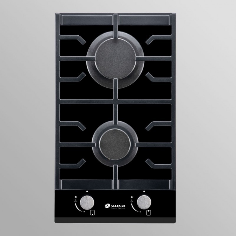 Allenzi PG3020BG black iebūvēta gāzes plīts 2 sildvirsmas 30cm