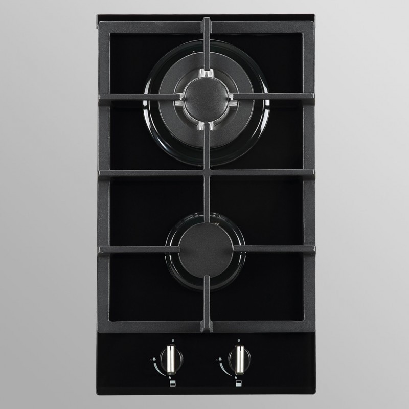 Allenzi KGH-3022C black iebūvēta gāzes plīts 2 sildvirsmas 30cm