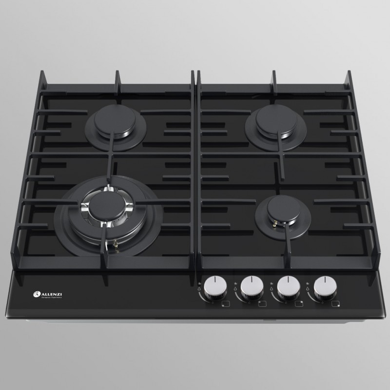Allenzi BOS 601 Front black 60cm gāzes plīts 4 sildvirsmas Plīts virsma