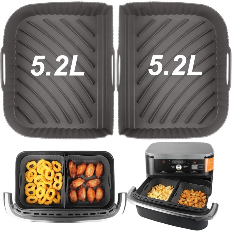 2gab Air Fryer Ninja AF500UK AF500UKCP paplātes - silikona groza ieliktnis Airfryer 5.2L