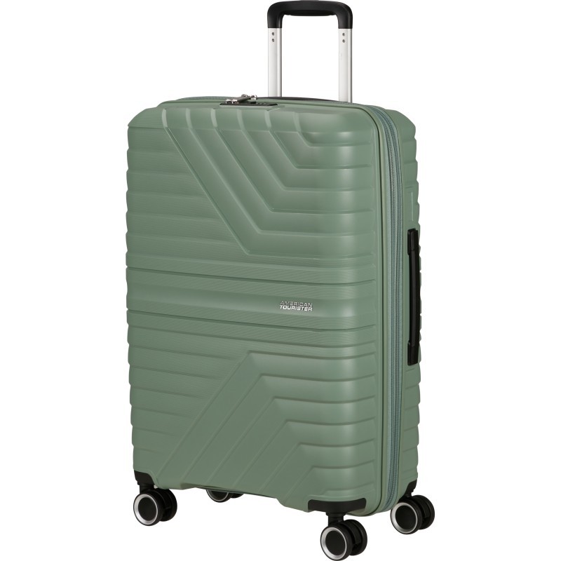 Vidējais koferis American Tourister FlyTwist V Botanic Green