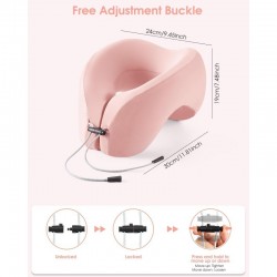Daudzpusīgs 360 grādu kakla ceļojumu spilvens - kakla spilvens ceļojumiem pink