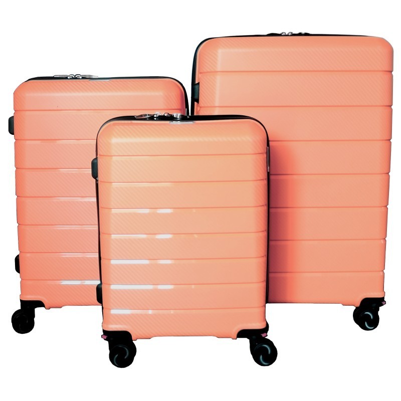Mažas plastikinis lagaminas Gravitt PP03 exp M Rožinis (Rose Gold)