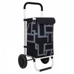 Iepirkumu ratiņi ar riteņiem mājām Gravitt A21 Black-Grey