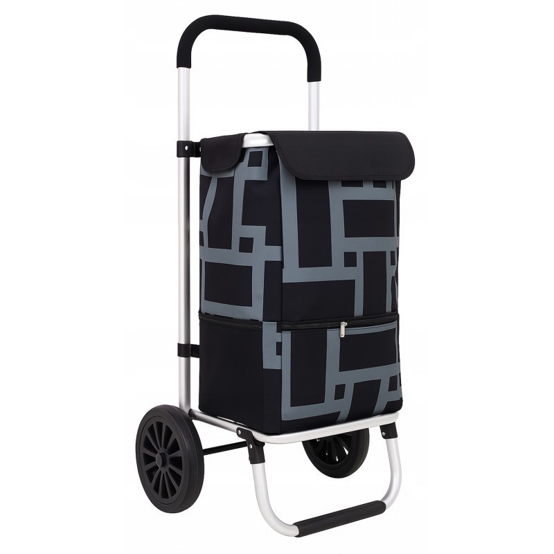 Iepirkumu ratiņi ar riteņiem mājām Gravitt A21 Black-Grey