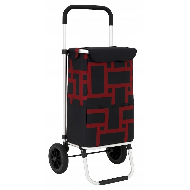 Iepirkumu ratiņi ar riteņiem mājām Gravitt A21 Black-Red