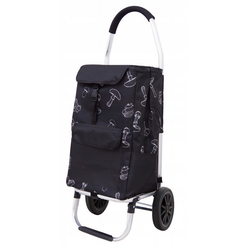 Iepirkumu ratiņi ar riteņiem mājām Gravitt A20 Black (Mushrooms)