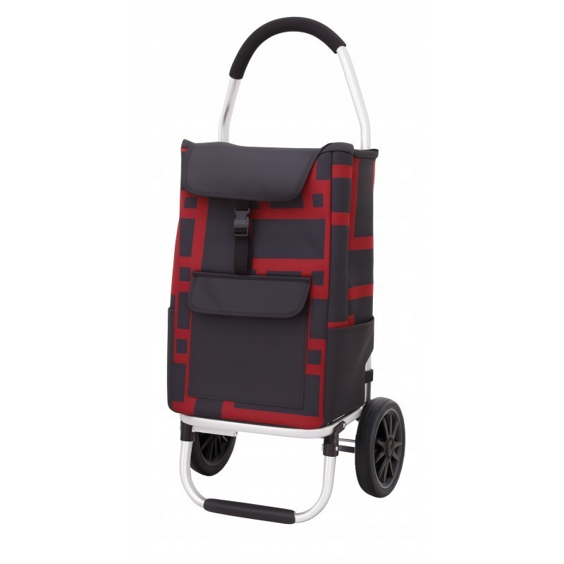 Iepirkumu ratiņi ar riteņiem mājām Gravitt A20 Black-Red