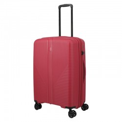 Vidēja izmēra plastmasas koferis Travelite Air Stripe V red