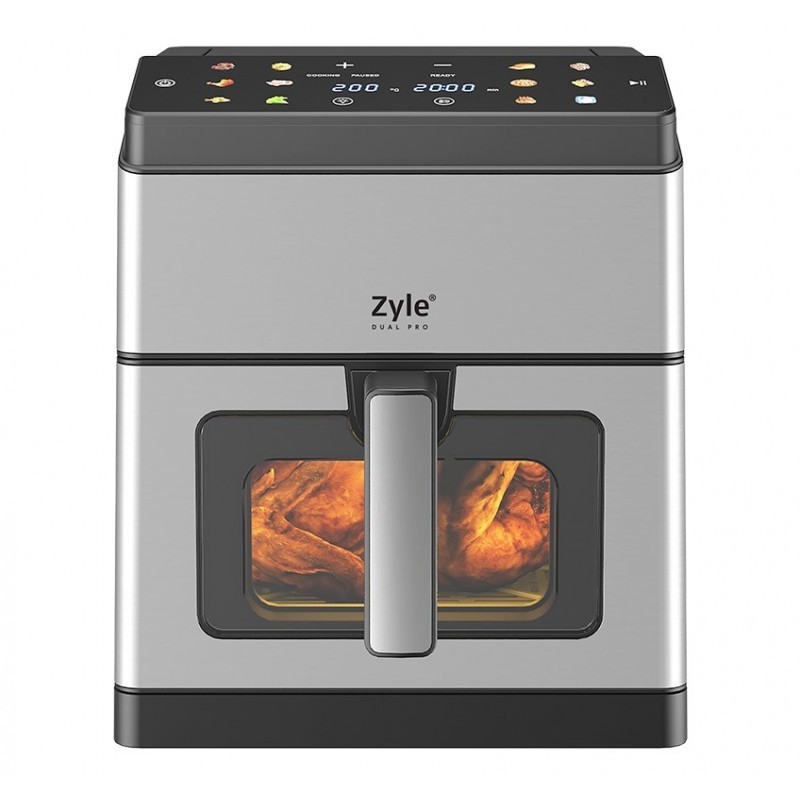 Karstā gaisa fritieri airfryer Zyle ZYDUALPROW ar dubultu sildelementu 1800 W