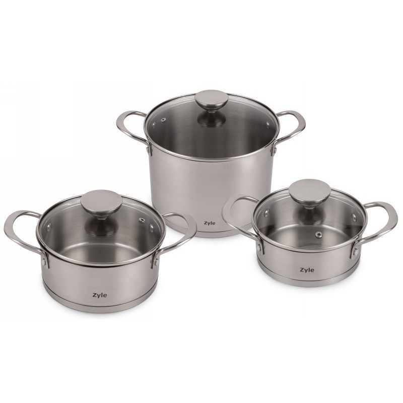 Nerūsējošā tērauda katlu komplekts Zyle ZY1300PS, trīsdaļīgs