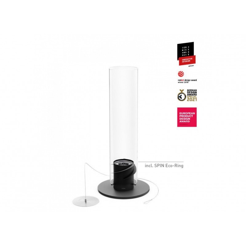 HOFATS SPIN 1200 galda biokamīns ar biodegli, melns