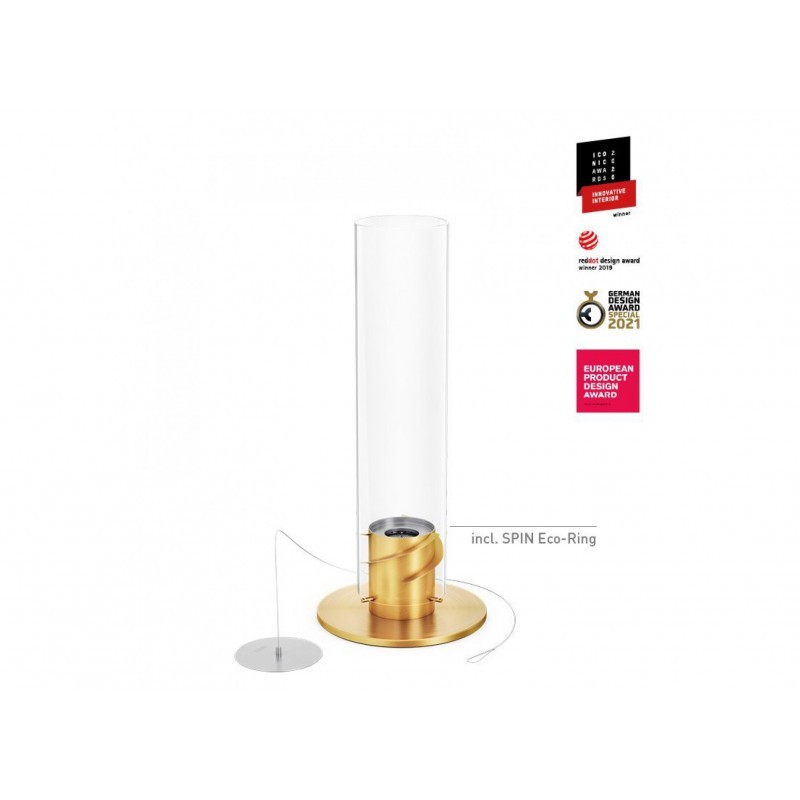 HOFATS SPIN 900 galda biokamīns ar biodegli, zelta krāsā