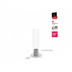 HOFATS SPIN 1200 galda biokamīns ar biodegli, sudraba krāsā