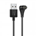 Magnētiskais lādētājs Garmin viedpulksteņiem, USB-A, melns uzlādes kabelis lādētājam